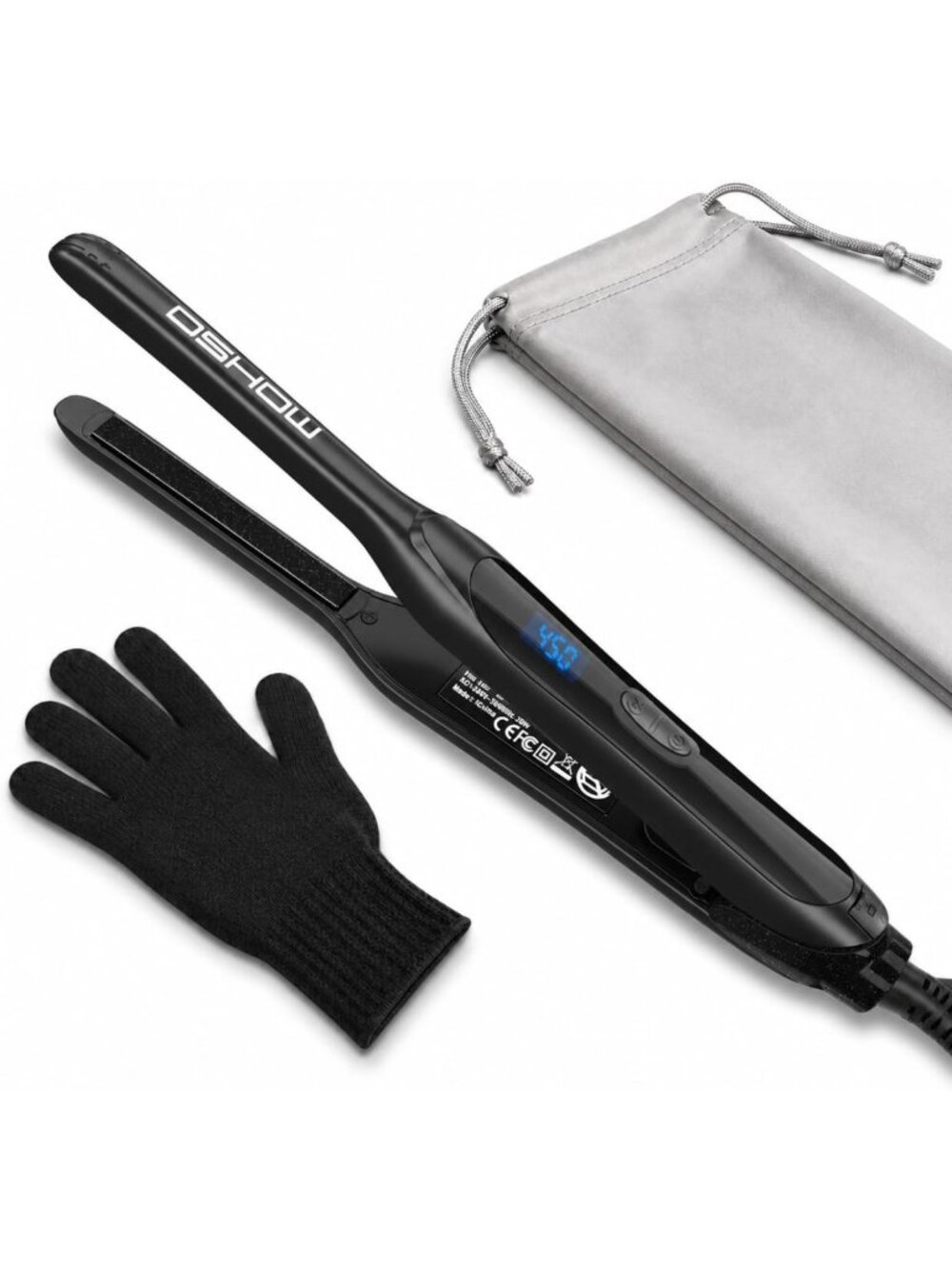 Mini Flat Iron for Short Hair & Pixie Cuts - Ceramic Travel Straightener, 6 Heat